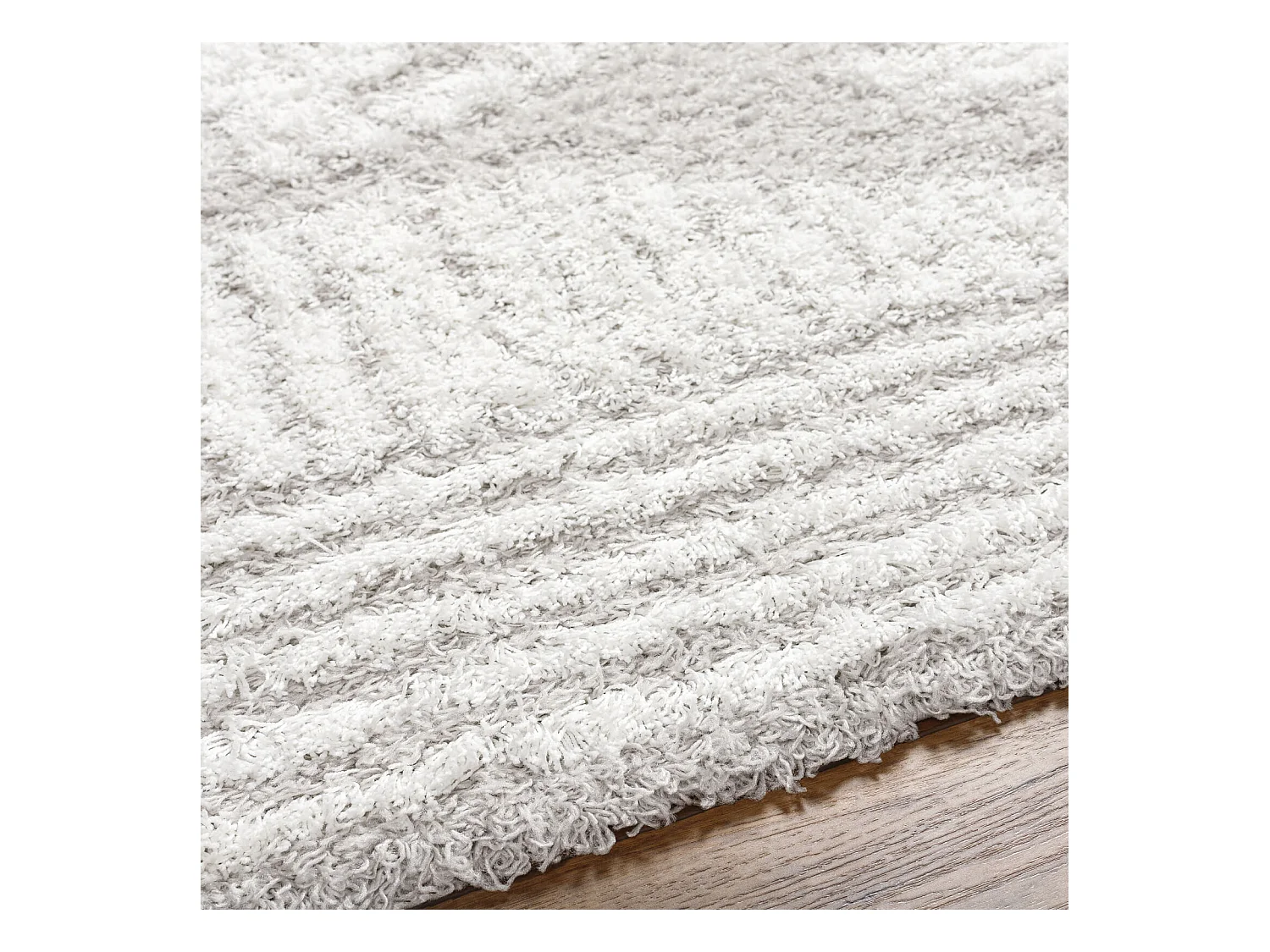 Zacht Hoogpolig Shaggy Boho Tapijt - Wit/Grijs - 160x220cm - NURIA