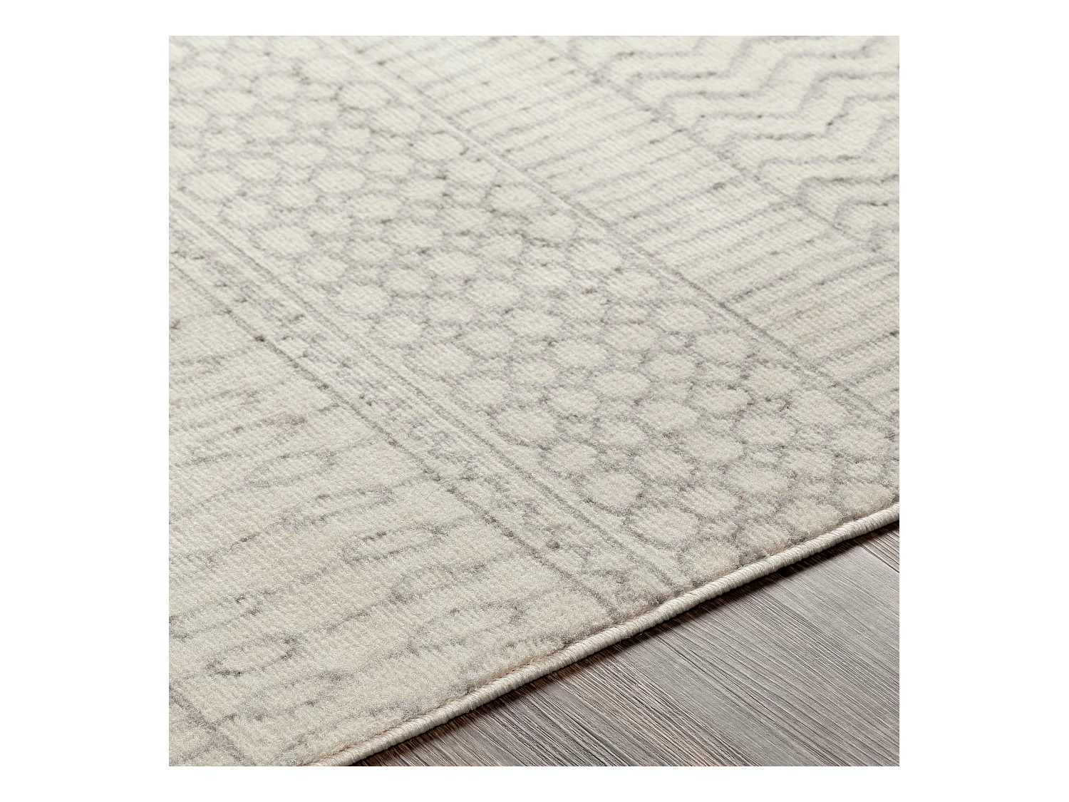 Alfombra Escandinava Bohemia - Blanco/Gris - 152x213cm - BIANCA