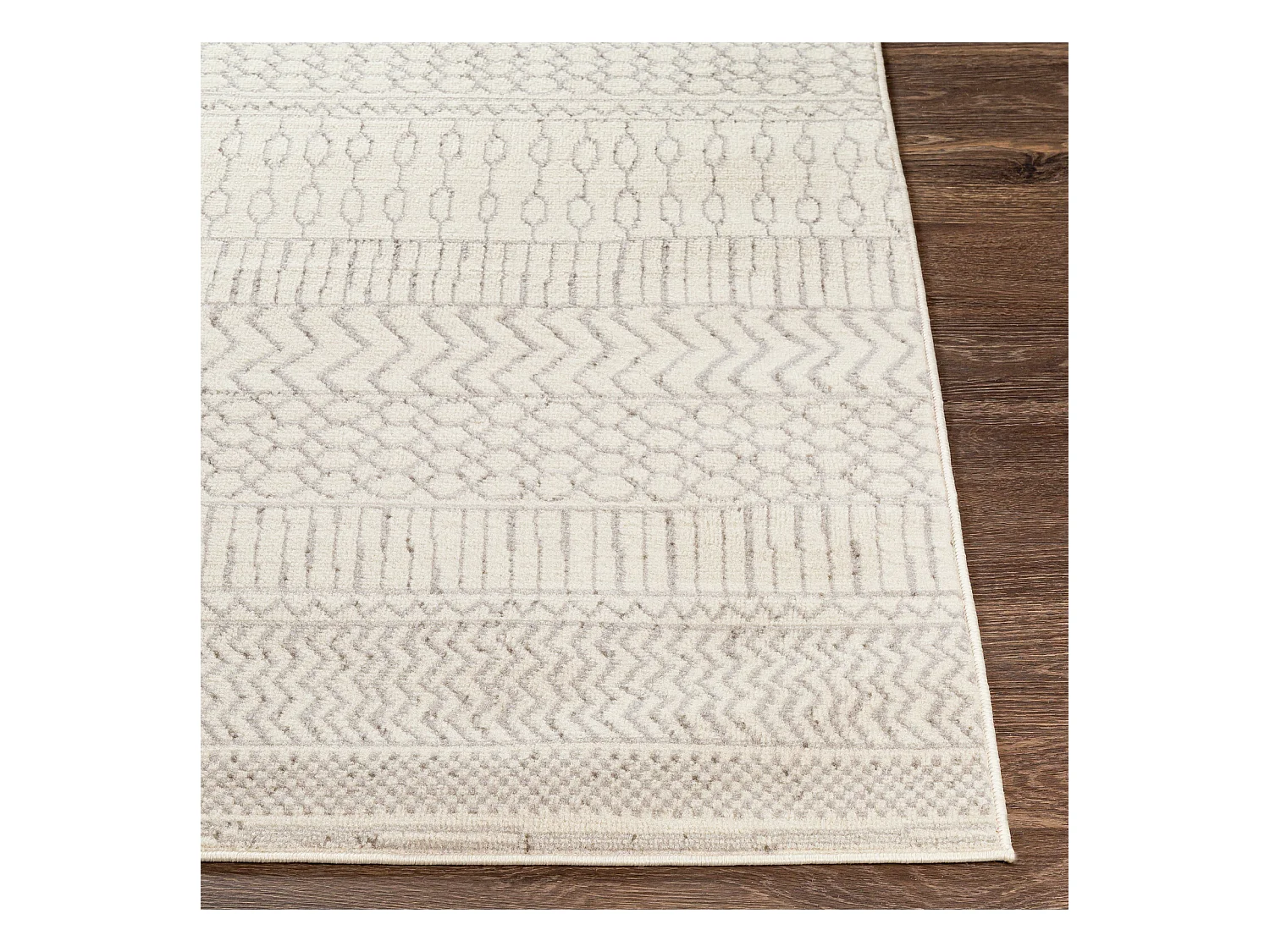 Alfombra Escandinava Bohemia - Blanco/Gris - 152x213cm - BIANCA