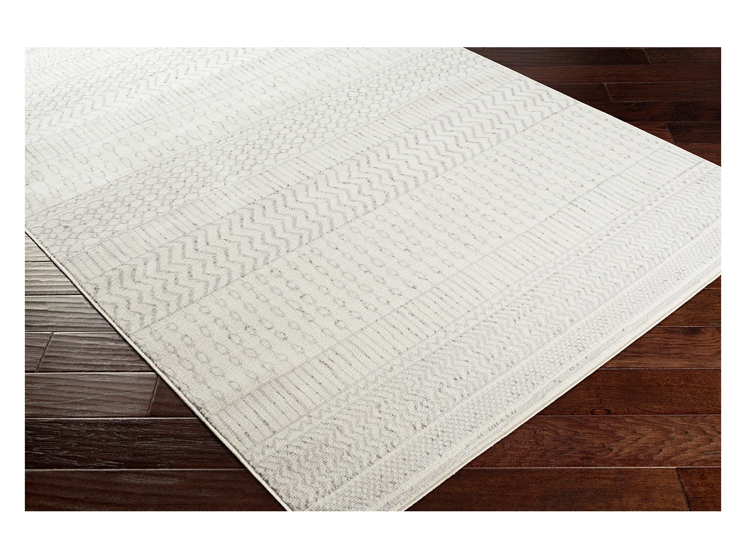 Alfombra Escandinava Bohemia - Blanco/Gris - 152x213cm - BIANCA