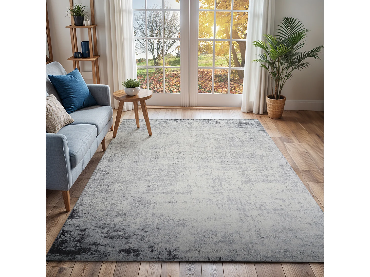 Modern Abstract Tapijt - Wit/Grijs - 160x215cm - ALIX