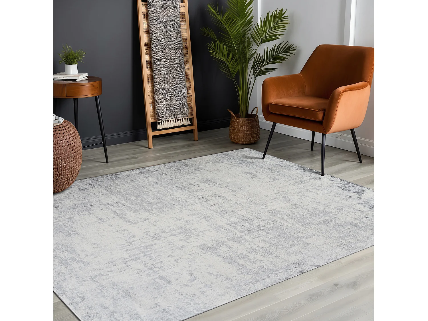 Modern Abstract Tapijt - Wit/Grijs - 160x215cm - ALIX