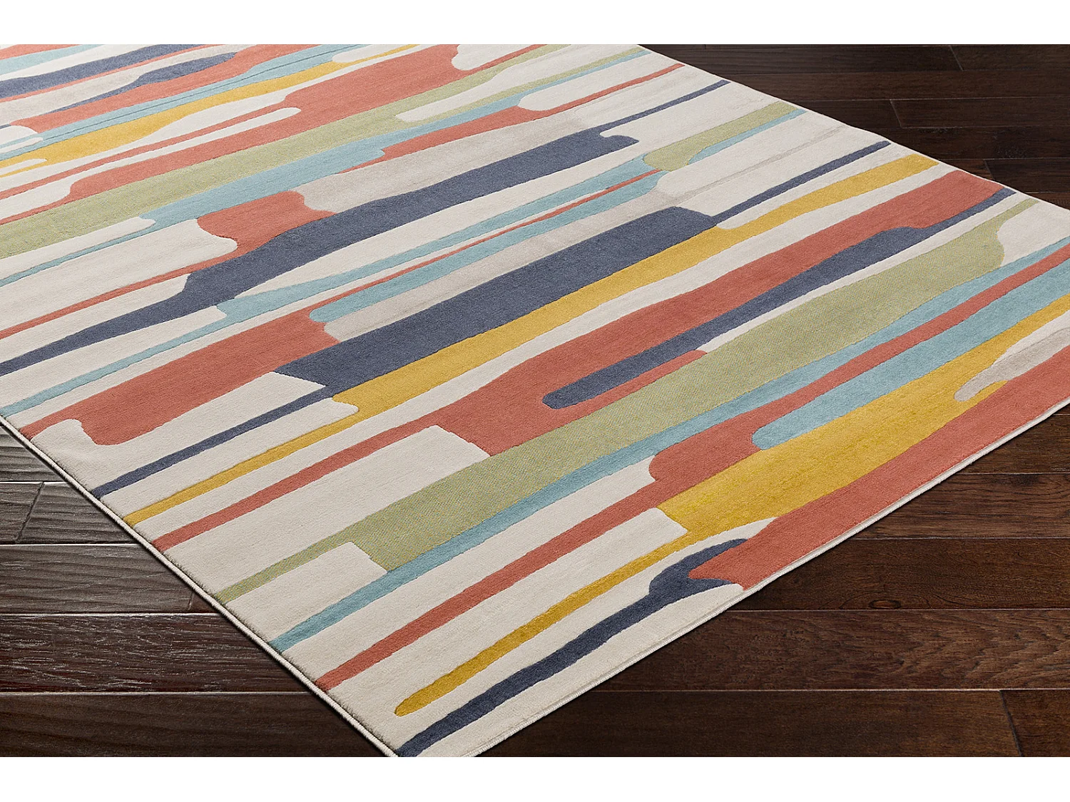 Tapis de Couloir Scandinave Moderne - Multicolore/Orange - 80x220cm - ANAIS