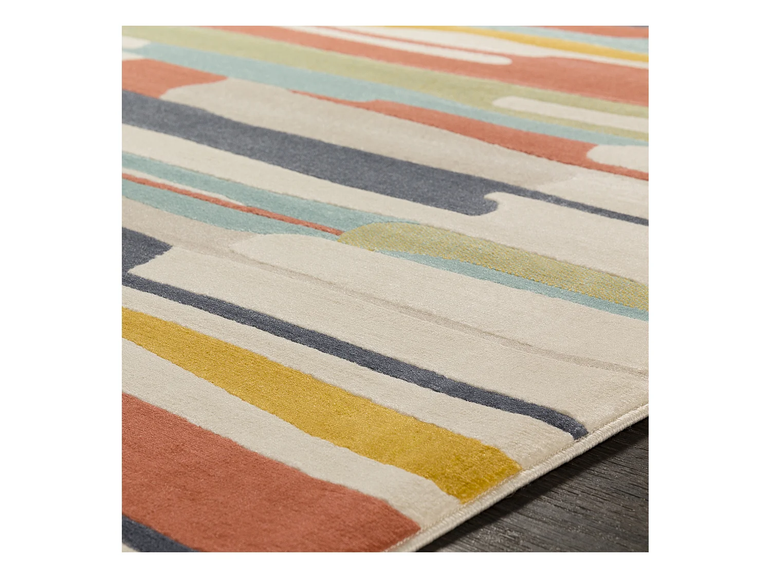 Tapis de Couloir Scandinave Moderne - Multicolore/Orange - 80x220cm - ANAIS
