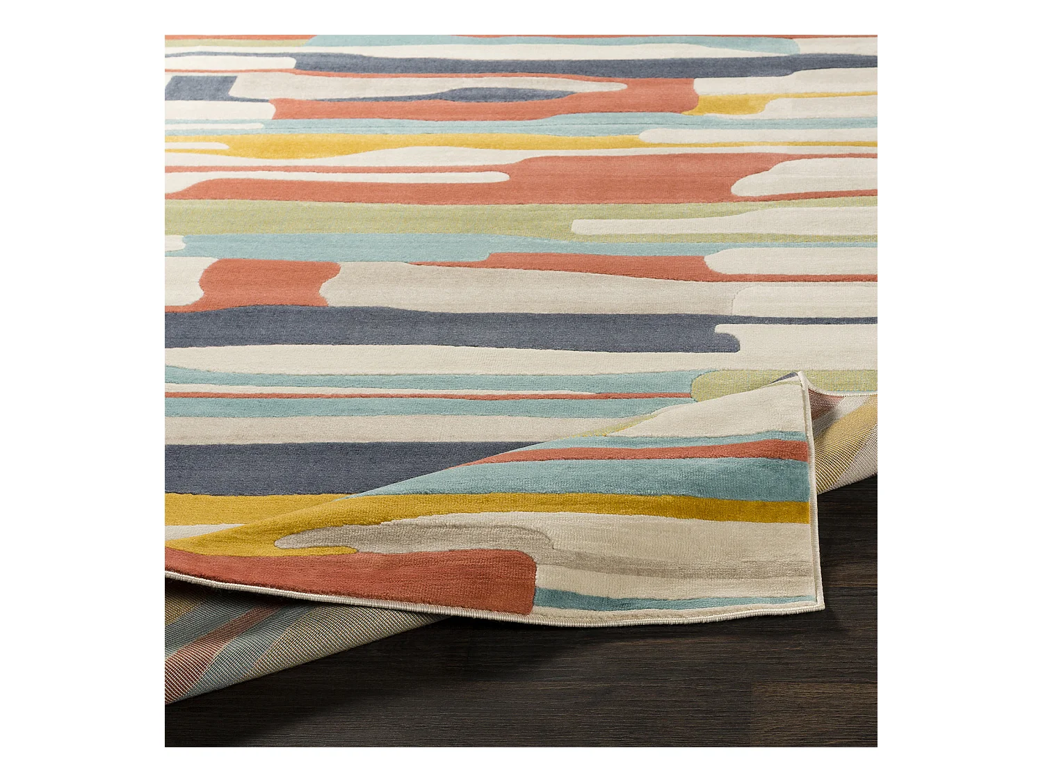 Tapis de Couloir Scandinave Moderne - Multicolore/Orange - 80x220cm - ANAIS