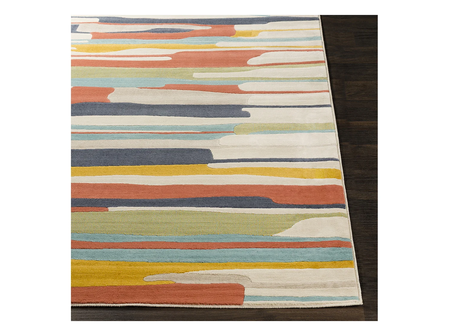 Tapis de Couloir Scandinave Moderne - Multicolore/Orange - 80x220cm - ANAIS