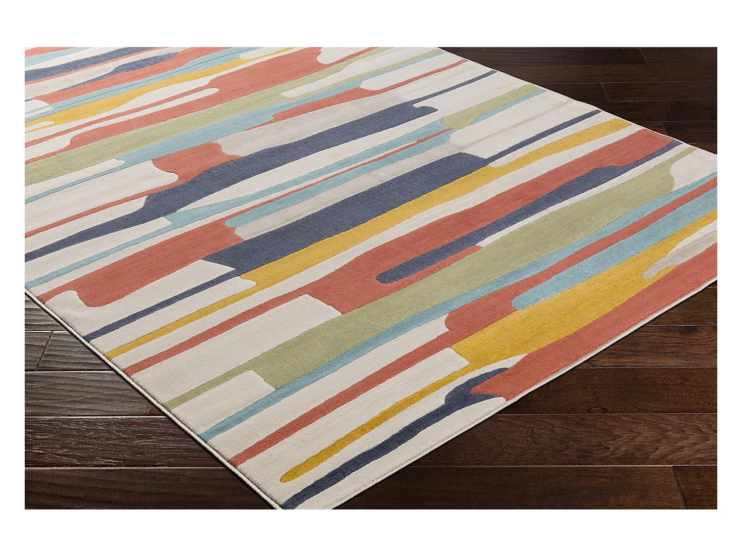 Tapis de Couloir Scandinave Moderne - Multicolore/Orange - 80x220cm - ANAIS