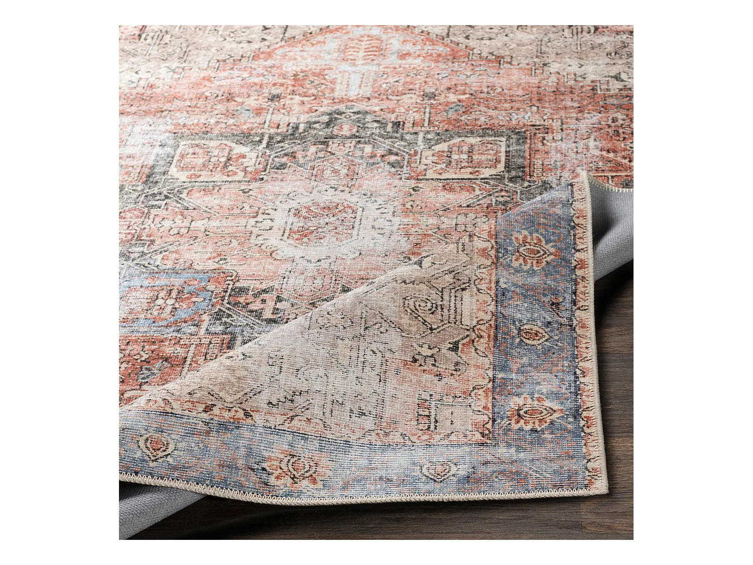 Afwasbaar Vintage Tapijt - Rood/Blauw - 200x275cm - LANA
