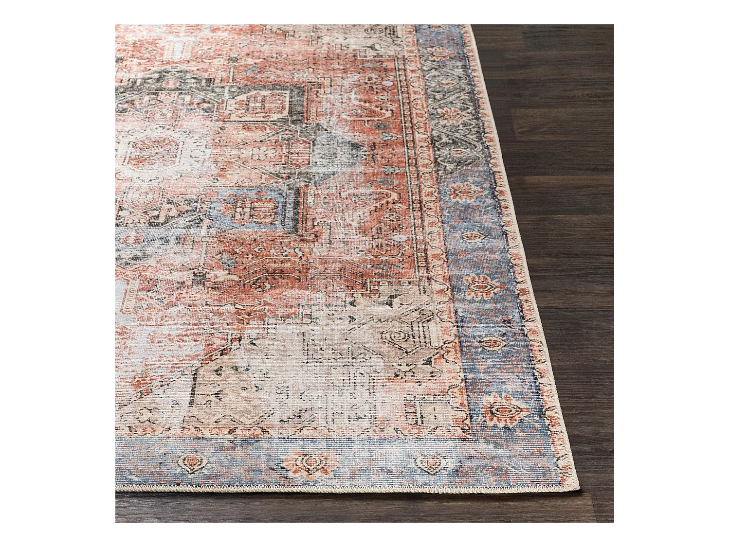 Afwasbaar Vintage Tapijt - Rood/Blauw - 200x275cm - LANA