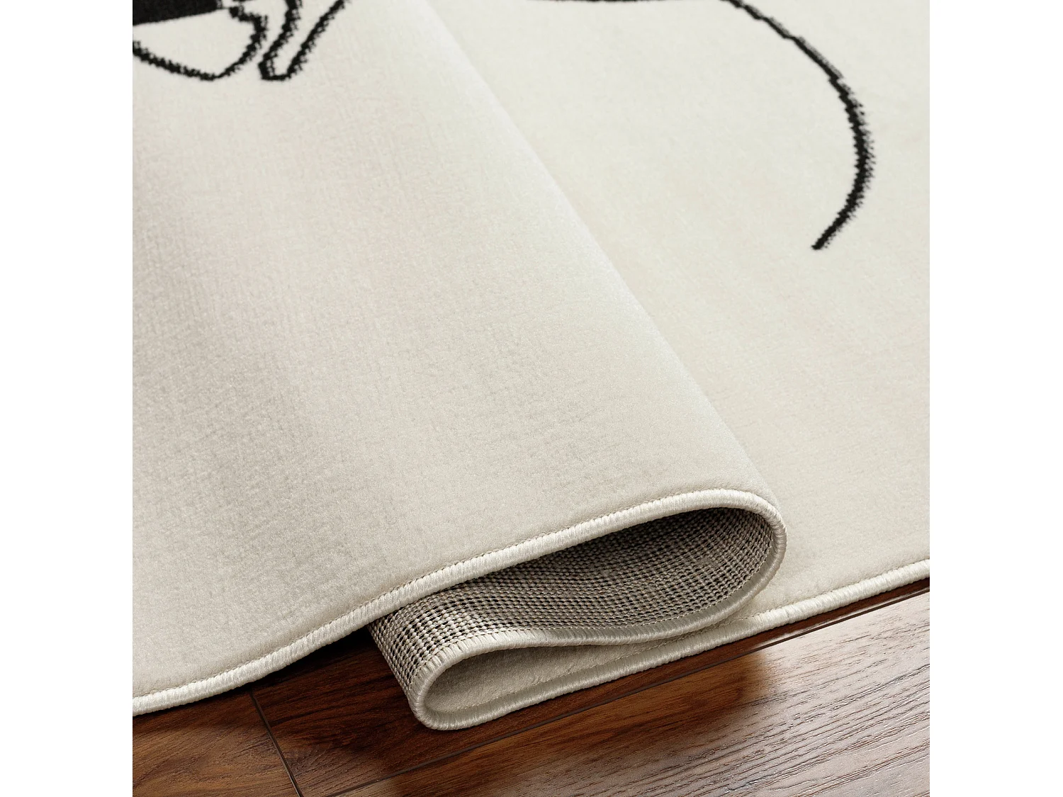 Scandinavisch Boho Tapijt - Wit/Zwart - 200x275cm - FRANCESCA