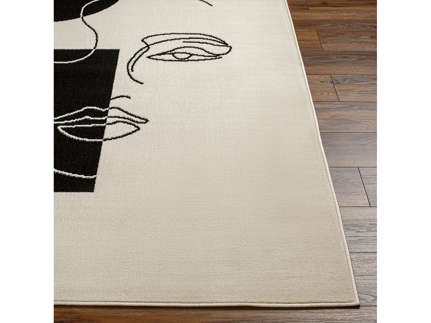 Scandinavisch Boho Tapijt - Wit/Zwart - 200x275cm - FRANCESCA