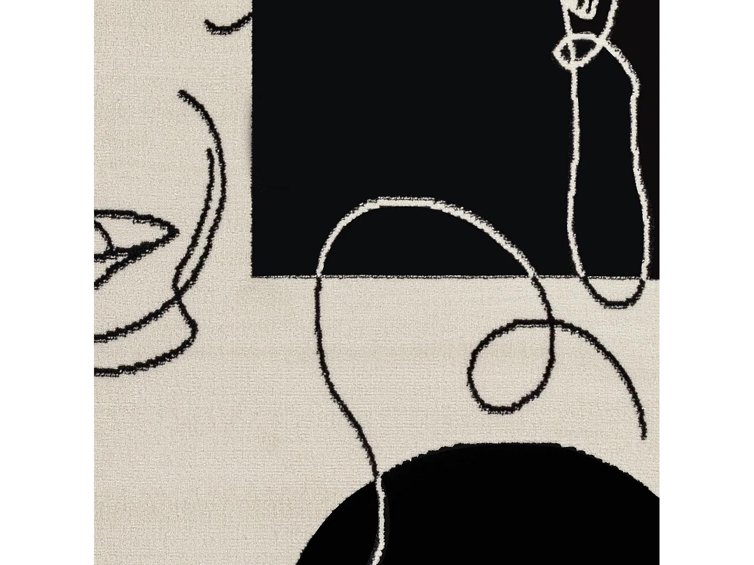 Scandinavisch Boho Tapijt - Wit/Zwart - 200x275cm - FRANCESCA