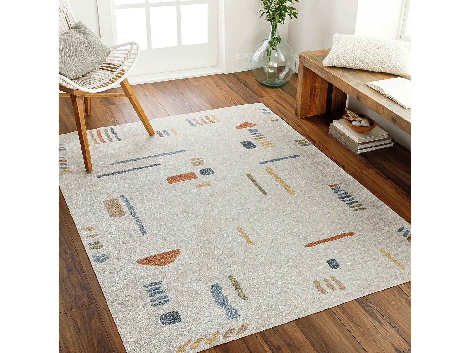 Afwasbaar Scandinavisch Tapijt - Meerkleurig/Blauw - 160x213cm - AMELIA