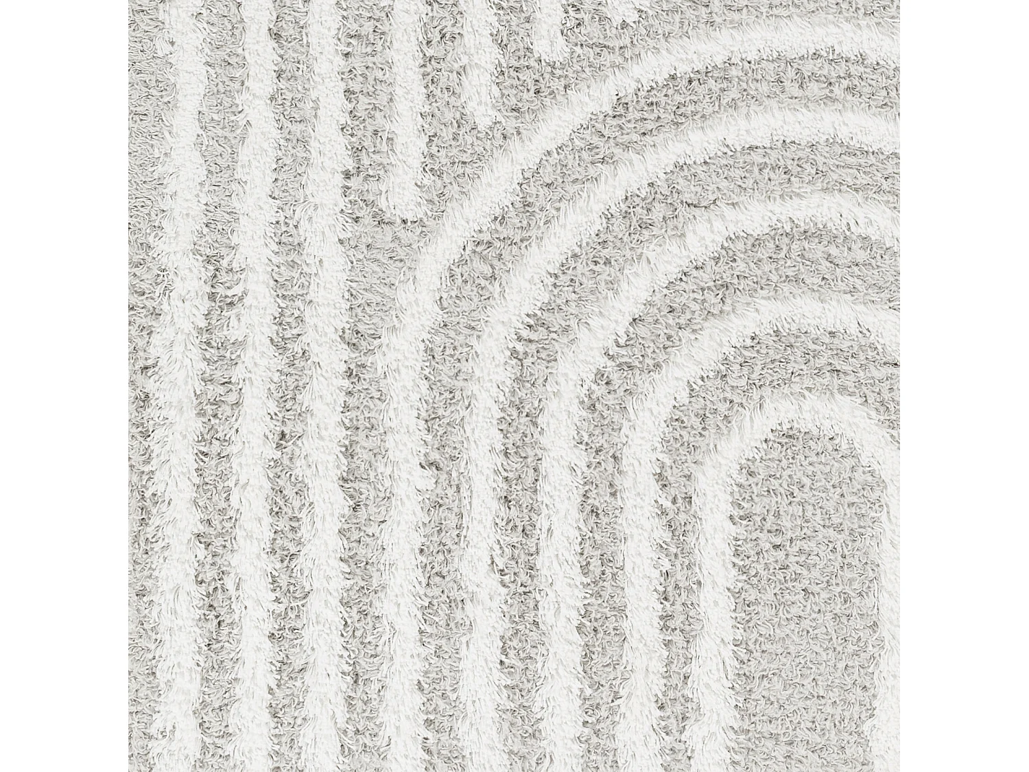 Tapis de Salon et Chambre - Shaggy Géométrique Scandinave - CHRYSTAL - 160x220cm - Blanc et Gris Clair