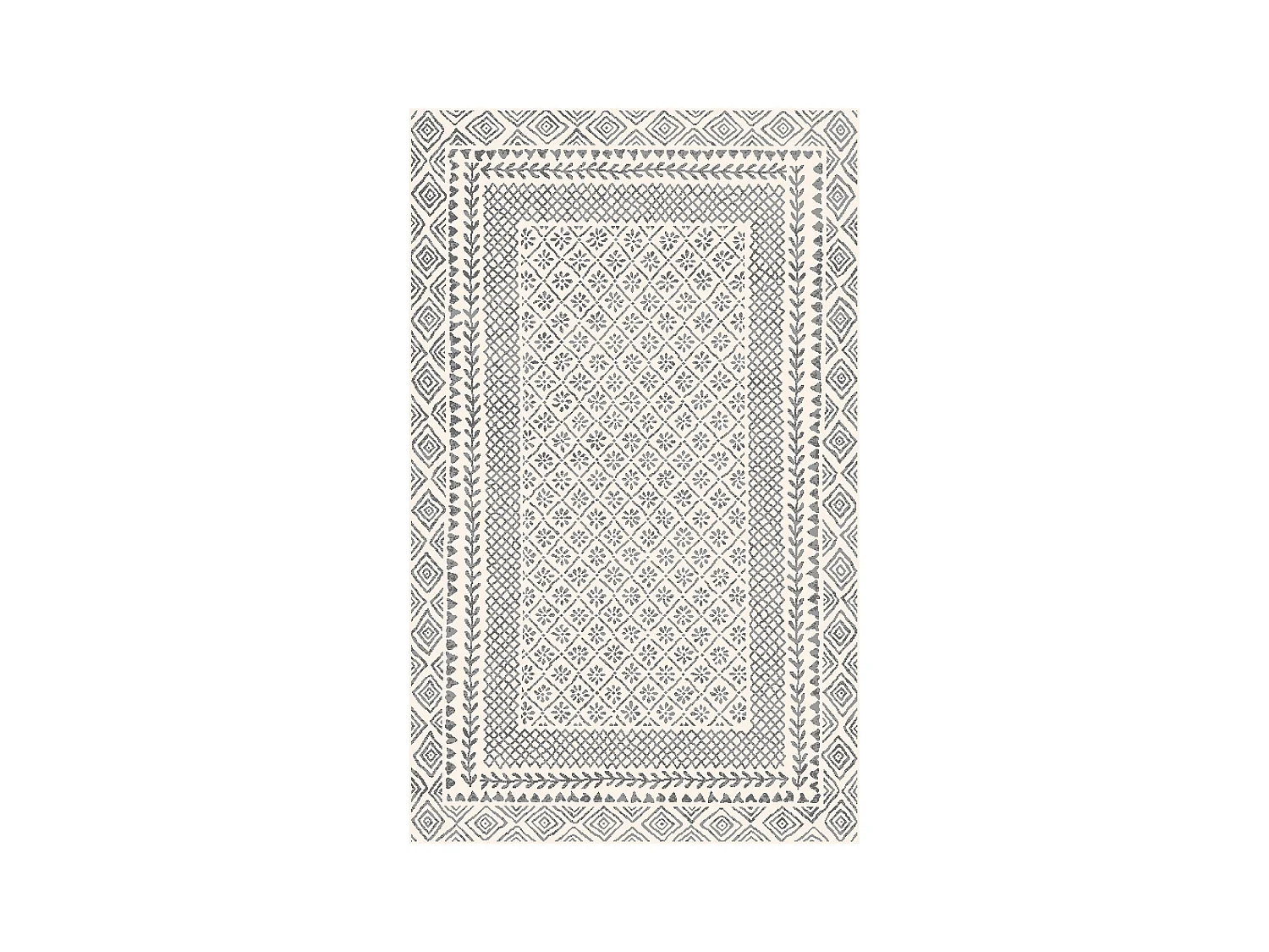 Alfombra Escandinava Bohemia - Gris/Beige - 200x275cm - AMBRE
