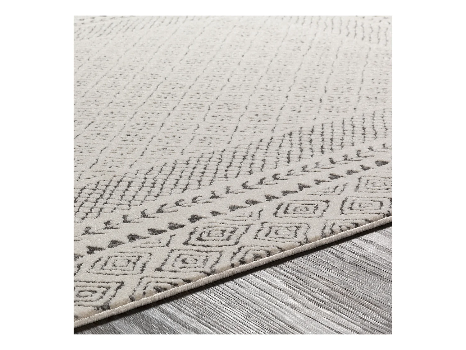 Tapis Scandinave Bohème - Gris/Beige - 200x275cm - AMBRE
