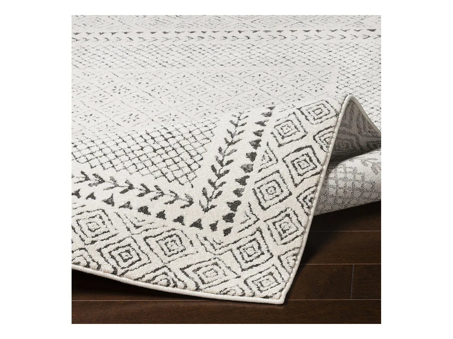 Tapis Scandinave Bohème - Gris/Beige - 200x275cm - AMBRE