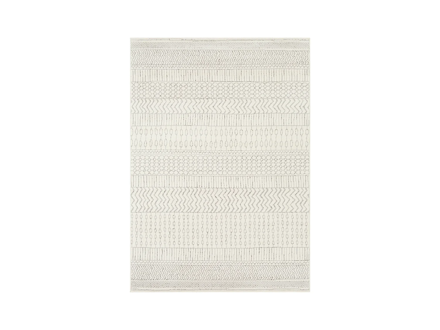 Scandinavisch Boho Tapijt - Wit/Grijs - 200x275cm - BIANCA