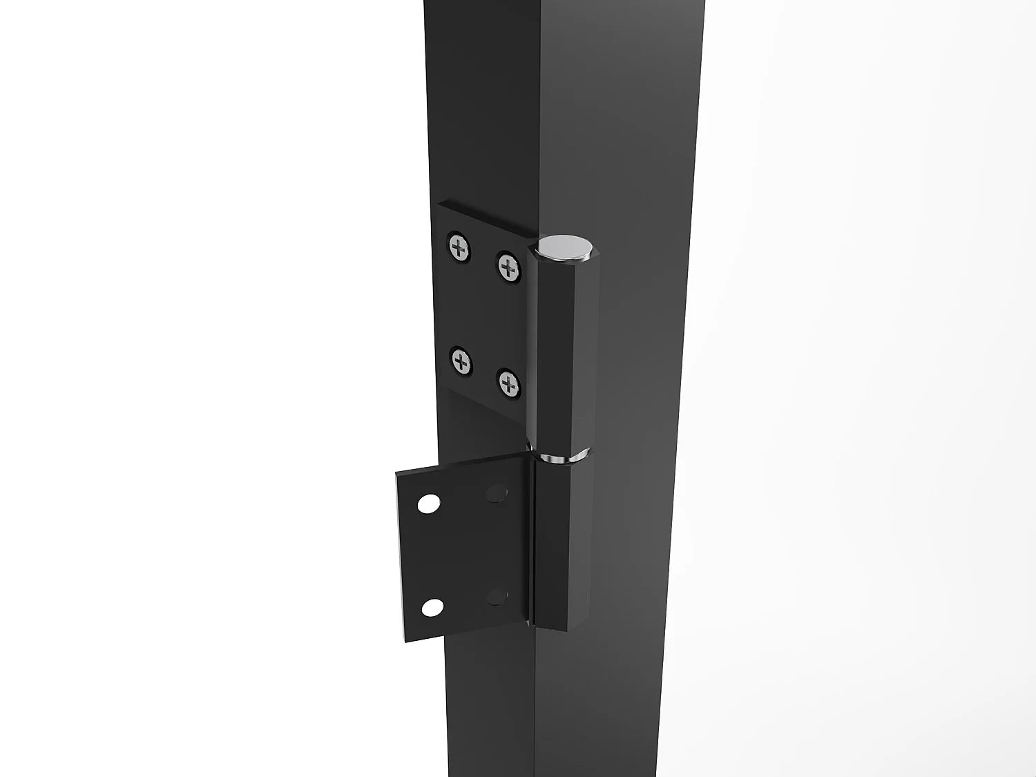 Bloc porte réversible en aluminium et verre trempé - H204 x L73 cm - Noir - MASERU