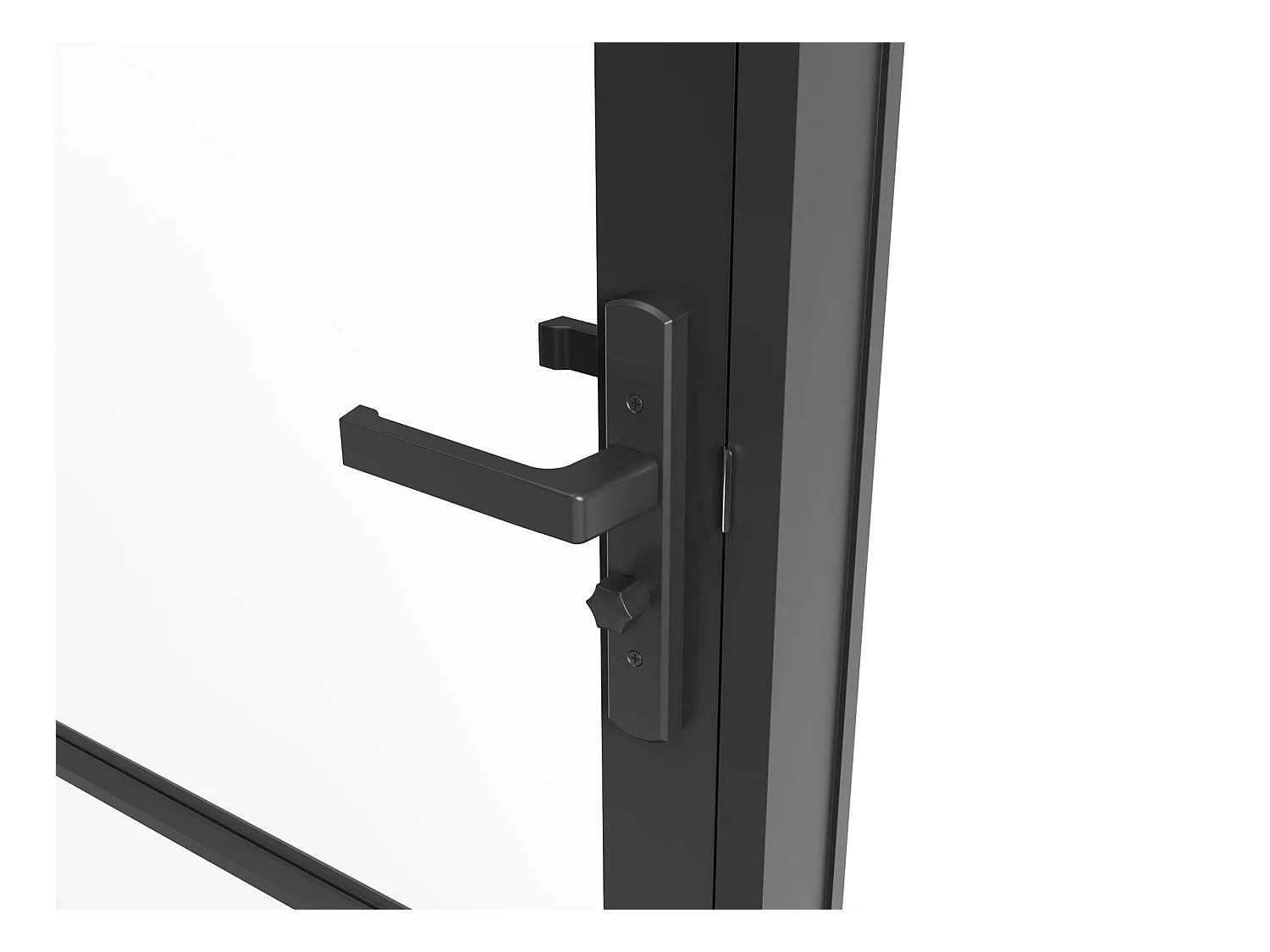 Puerta reversible de aluminio y vidrio templado - Alt. 204 x Ancho 73 cm - Negra -  MASERU