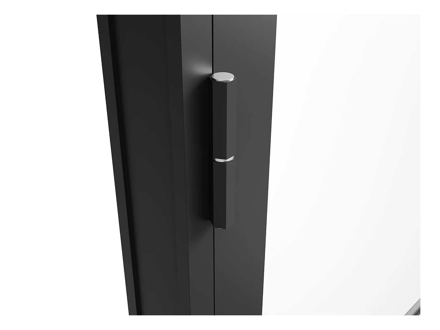 Puerta reversible de aluminio y vidrio templado - Alt. 204 x Ancho 73 cm - Negra -  MASERU
