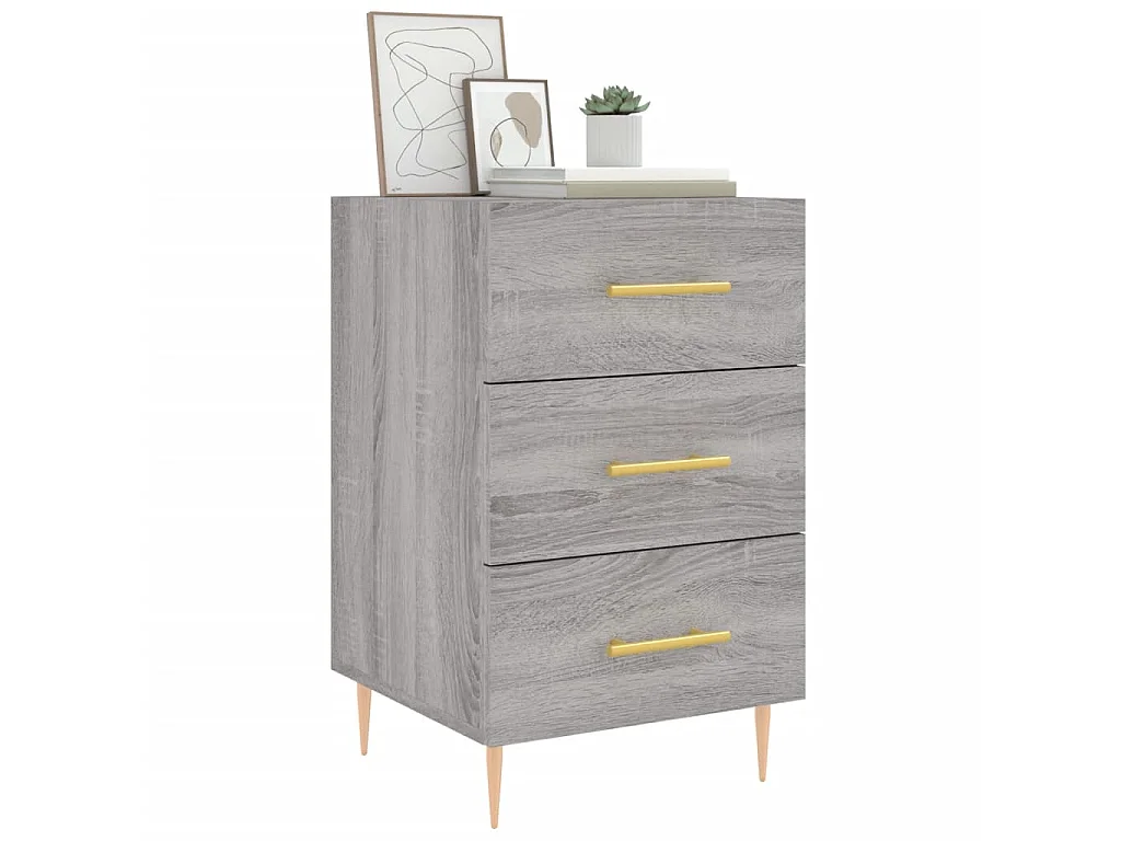 Table de chevet sonoma gris 40x40x66 cm bois d'ingénierie