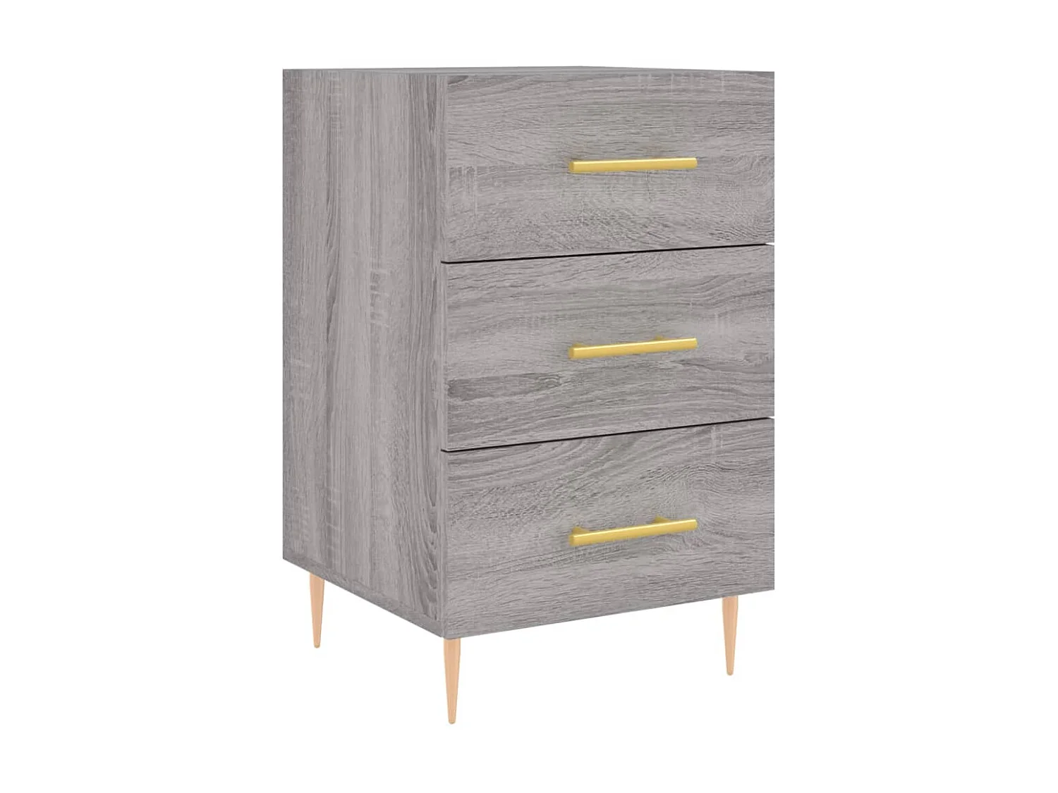 Comodino Sonoma grigio 40x40x66 cm in derivati del legno