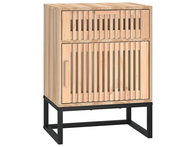 Comodino 40x30x55,5 cm in derivati del legno e ferro