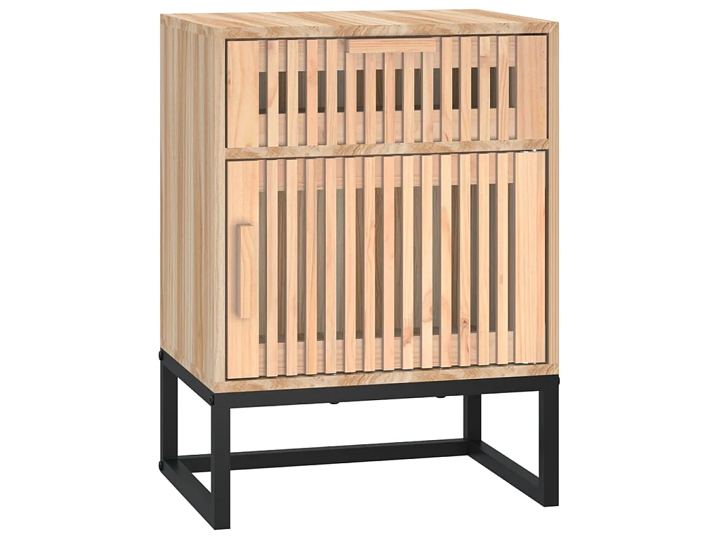 Table de chevet 40x30x55,5 cm bois d’ingénierie et fer