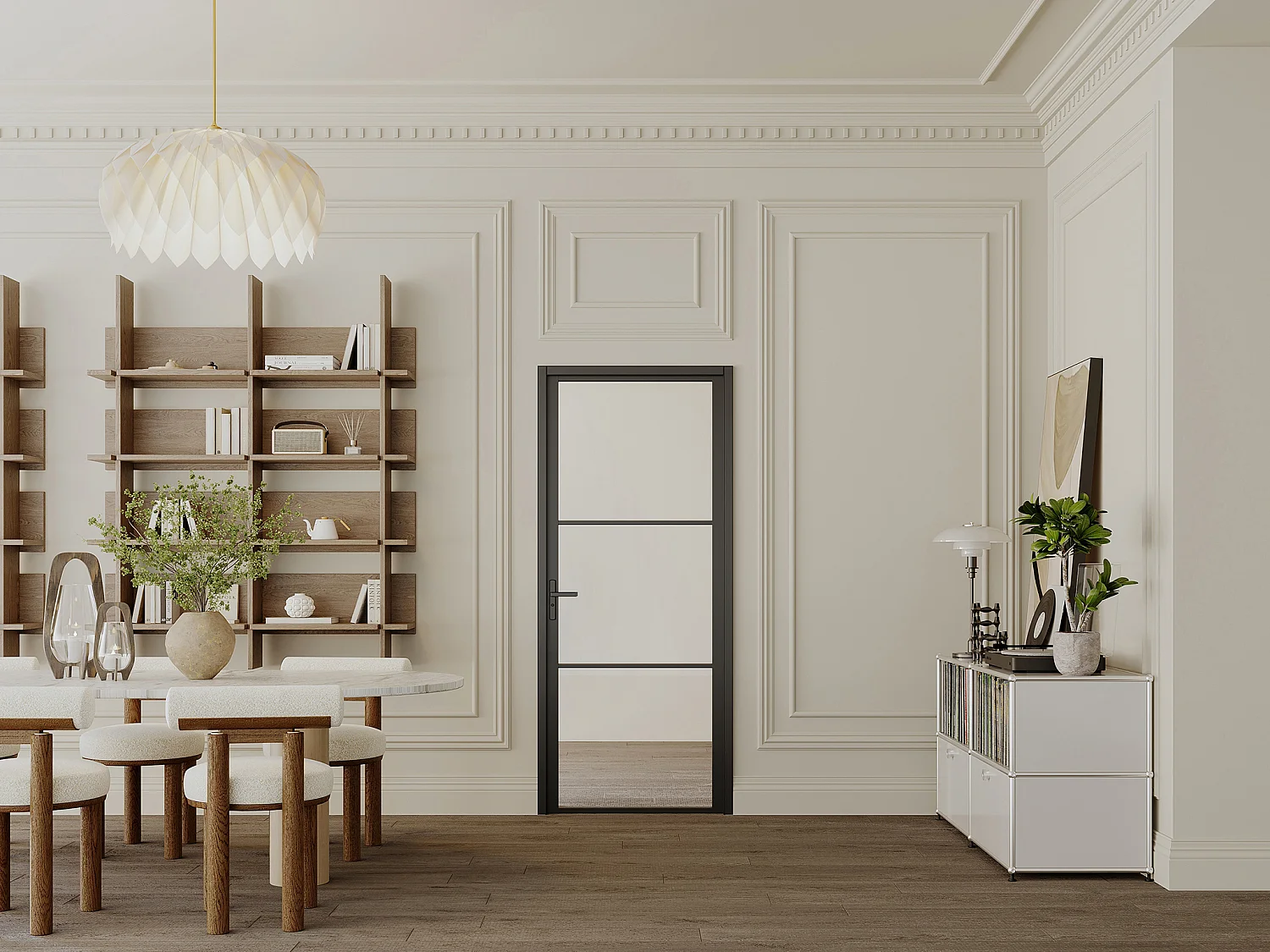 Bloc porte réversible en aluminium et verre trempé - H204 x L83 cm - Noir - MASERU
