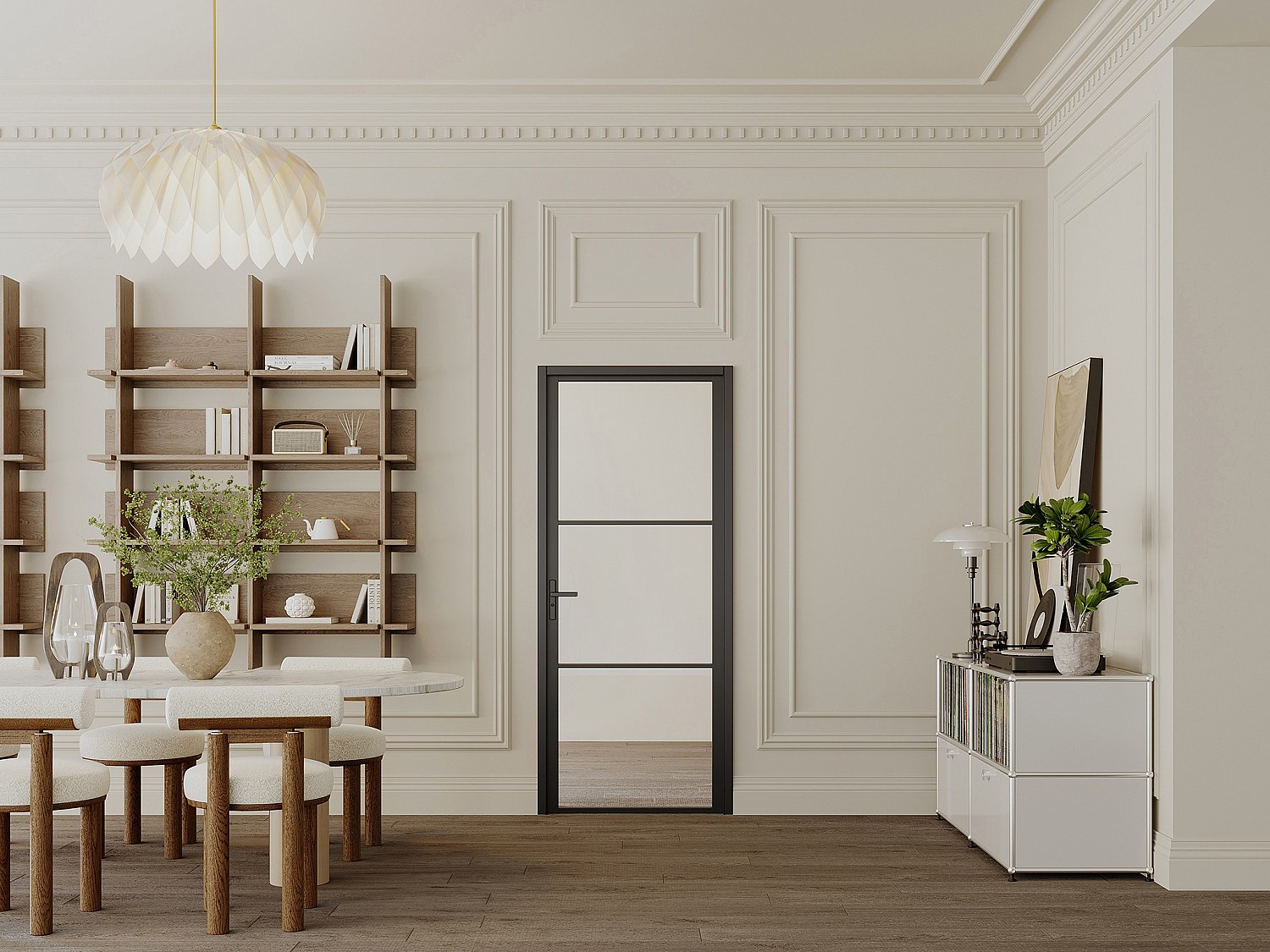 Vente-unique Tür-Set - wendbar - Aluminium & Sicherheitsglas - 204 x 83 cm - Schwarz - MASERU 6852161