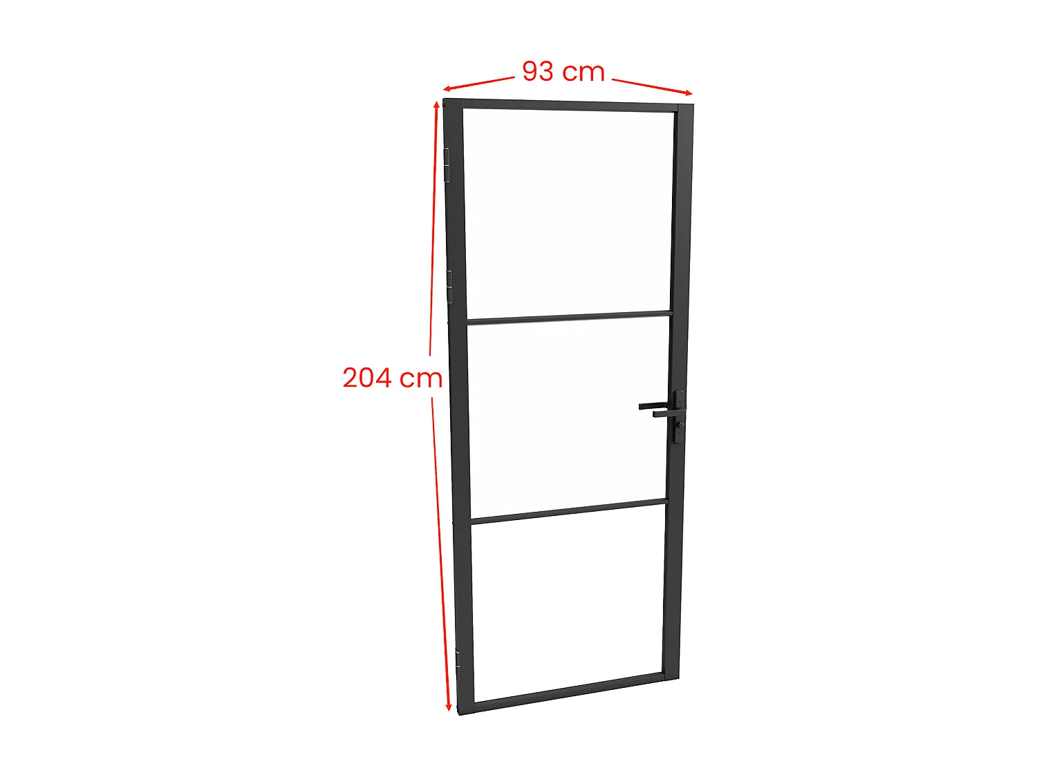Blocco porta reversibile H204 x L93 cm in Alluminio e Vetro temperato - MASERU