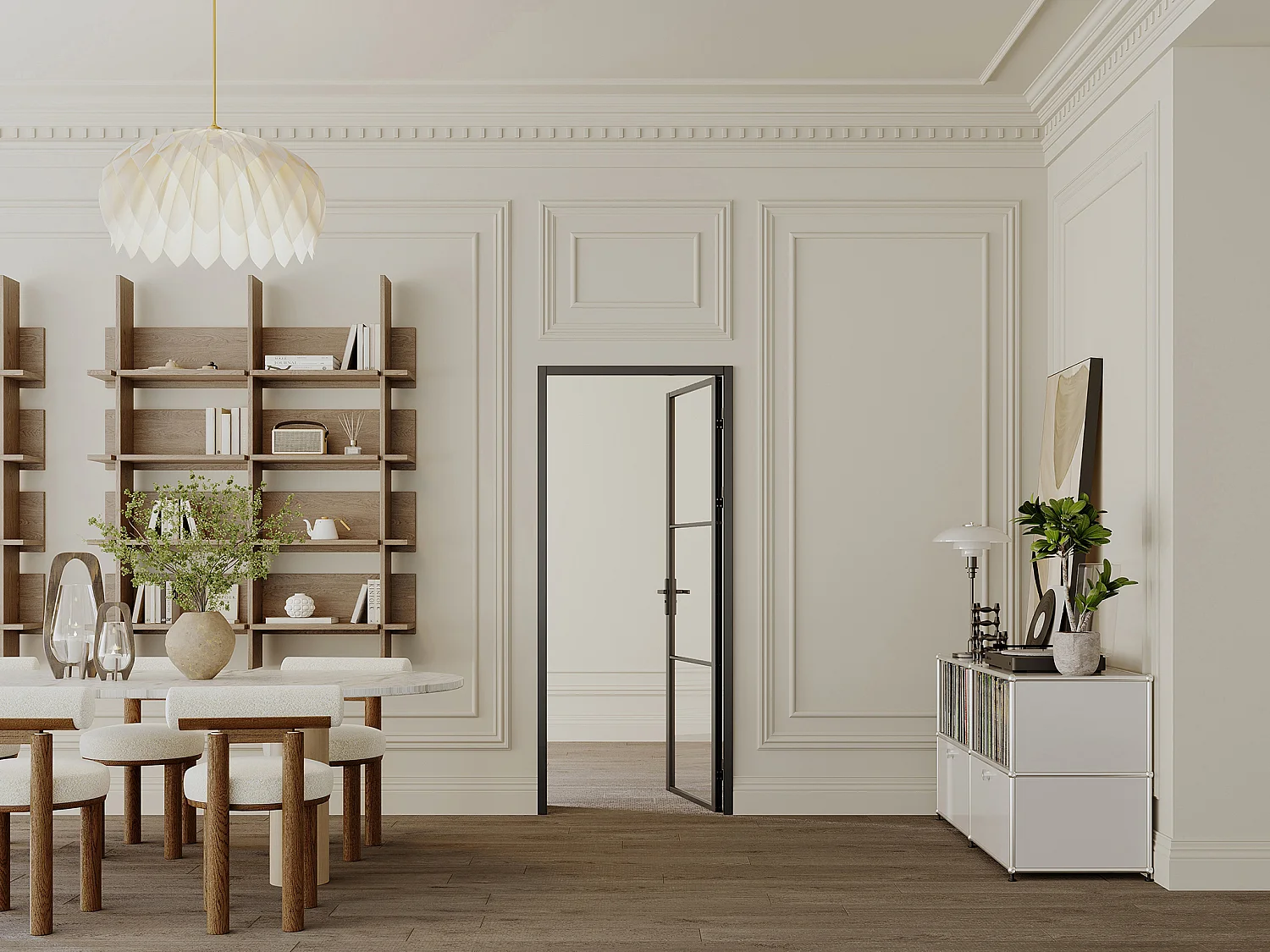 Omkeerbare deur van aluminium en gehard glas - Zwart - H204 x B93 cm - MASERU