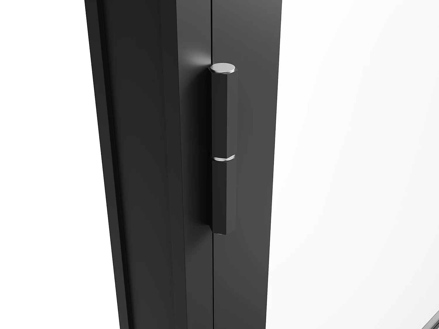 Omkeerbare deur van aluminium en gehard glas - Zwart - H204 x B93 cm - MASERU