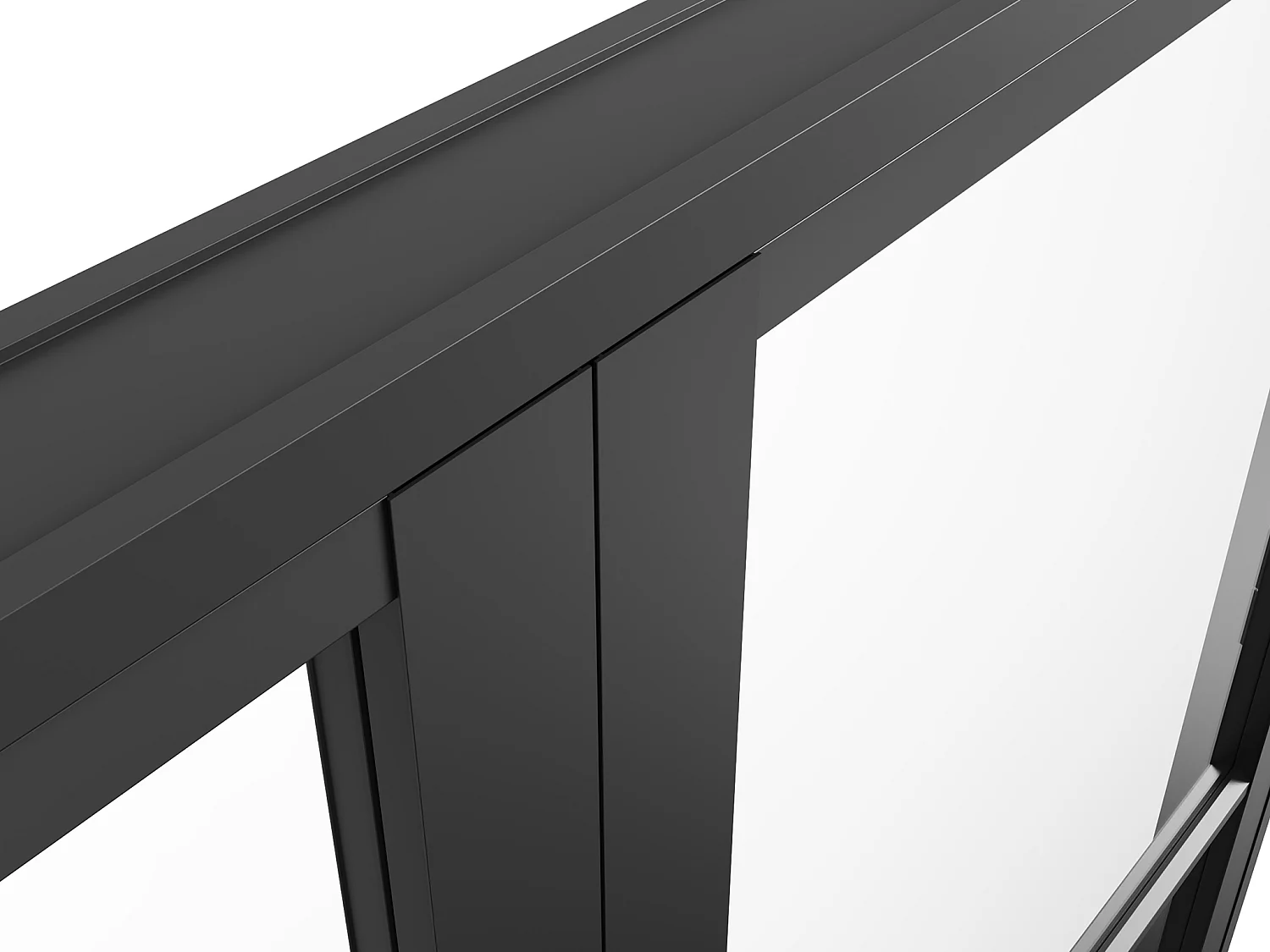 Bloc porte réversible à deux battants en aluminium et verre trempé - 2 x H204 x L73 cm - Noir - MASERU