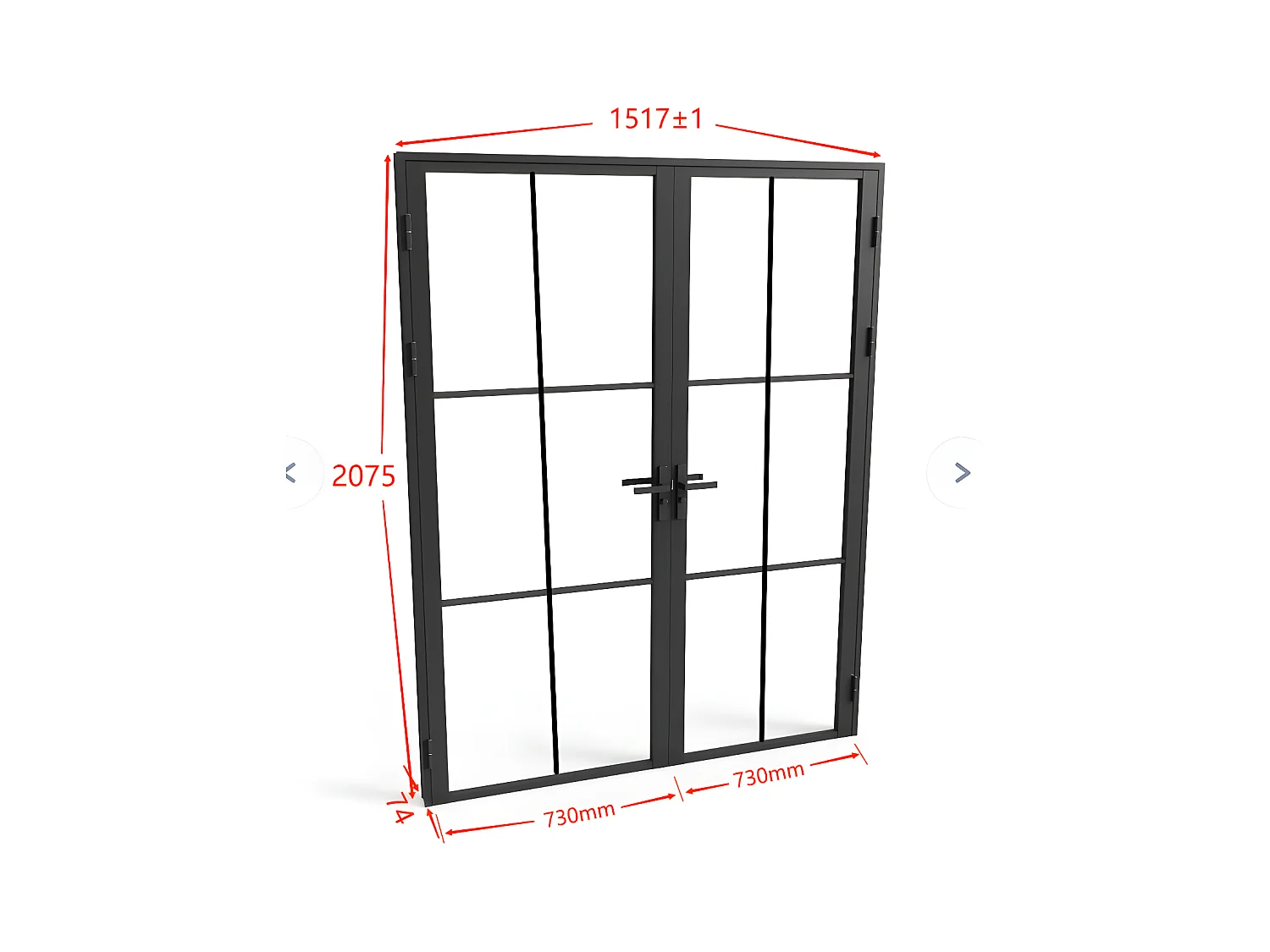 Bloc porte réversible à deux battants en aluminium et verre trempé - 2 x H204 x L73 cm - Noir - MASERU