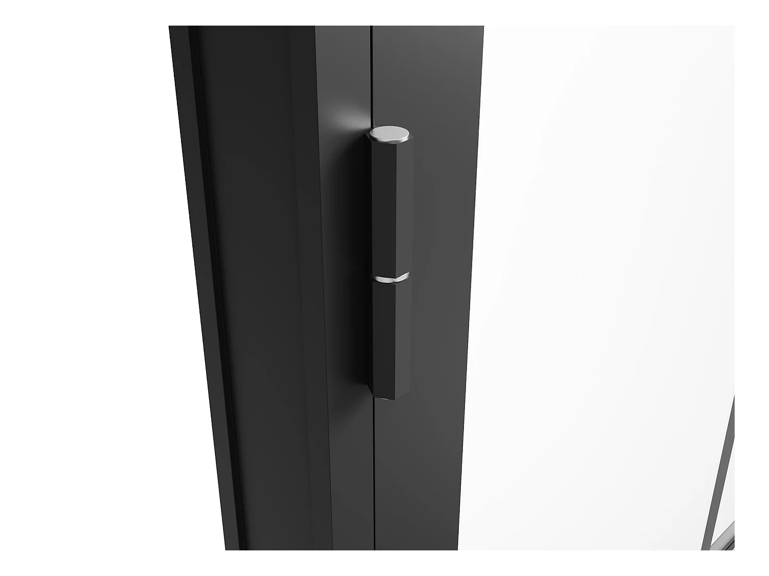 Puerta reversible de aluminio y vidrio templado - Alt. 204 x Ancho 73 cm - Negra - SEROTO
