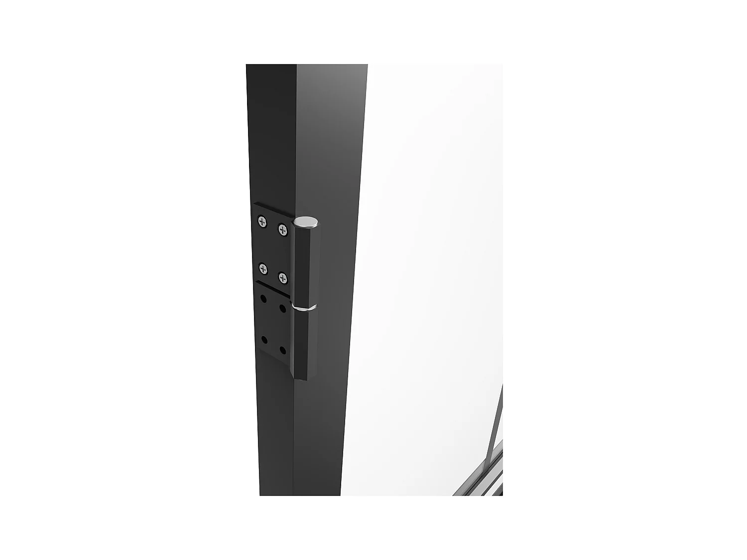 Puerta reversible de aluminio y vidrio templado - Alt. 204 x Ancho 73 cm - Negra - SEROTO