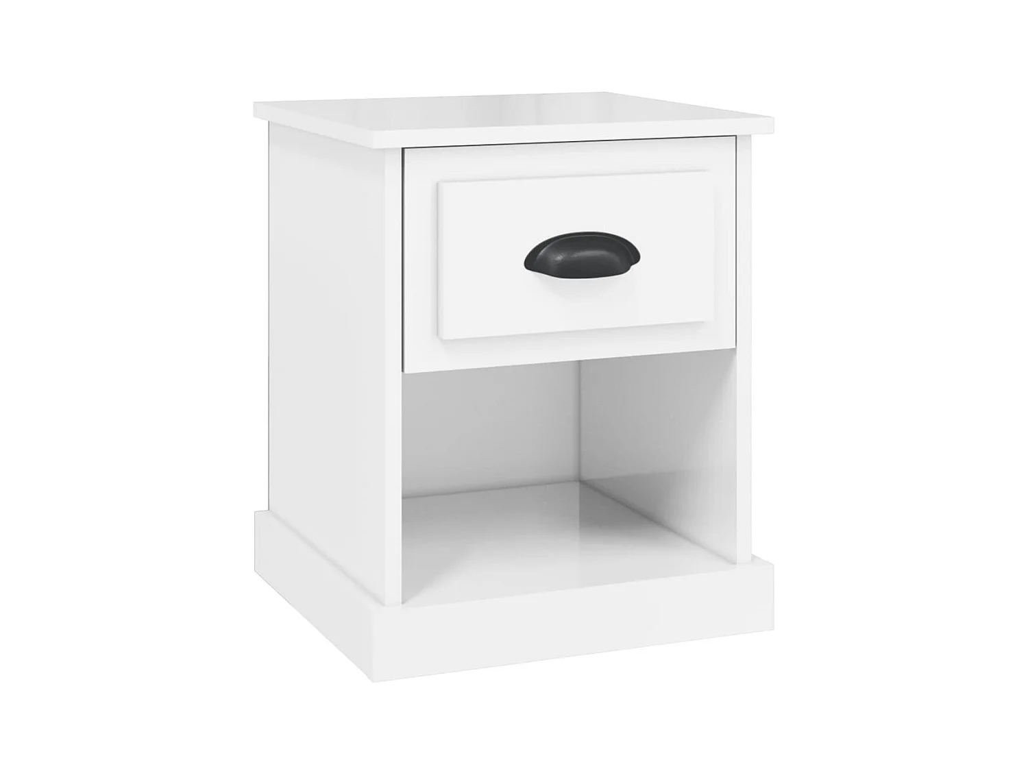 Table de chevet blanc brillant 39x39x47,5 cm Bois d’ingénierie