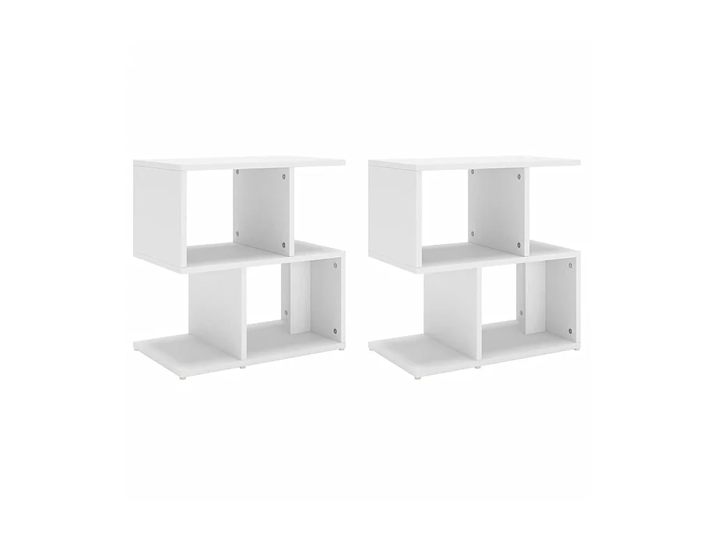 Tables de chevet 2 pcs Blanc 50x30x51,5 cm Aggloméré