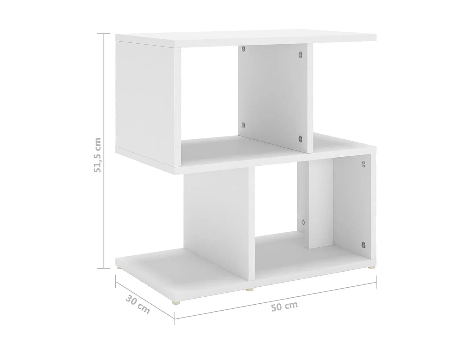 Tables de chevet 2 pcs Blanc 50x30x51,5 cm Aggloméré