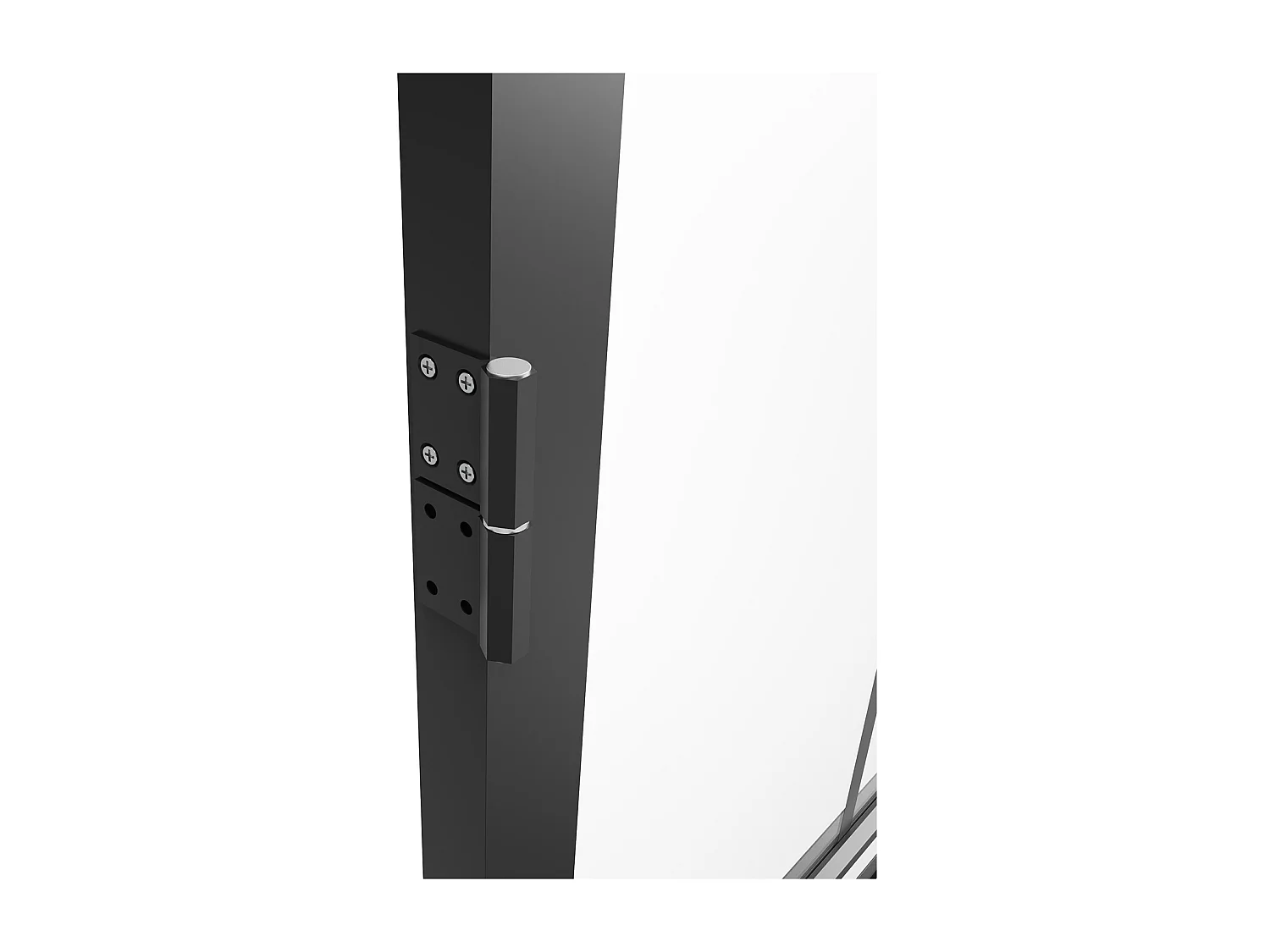 Tür-Set - wendbar - Aluminium & Sicherheitsglas - 204 x 83 cm - Schwarz - SEROTO