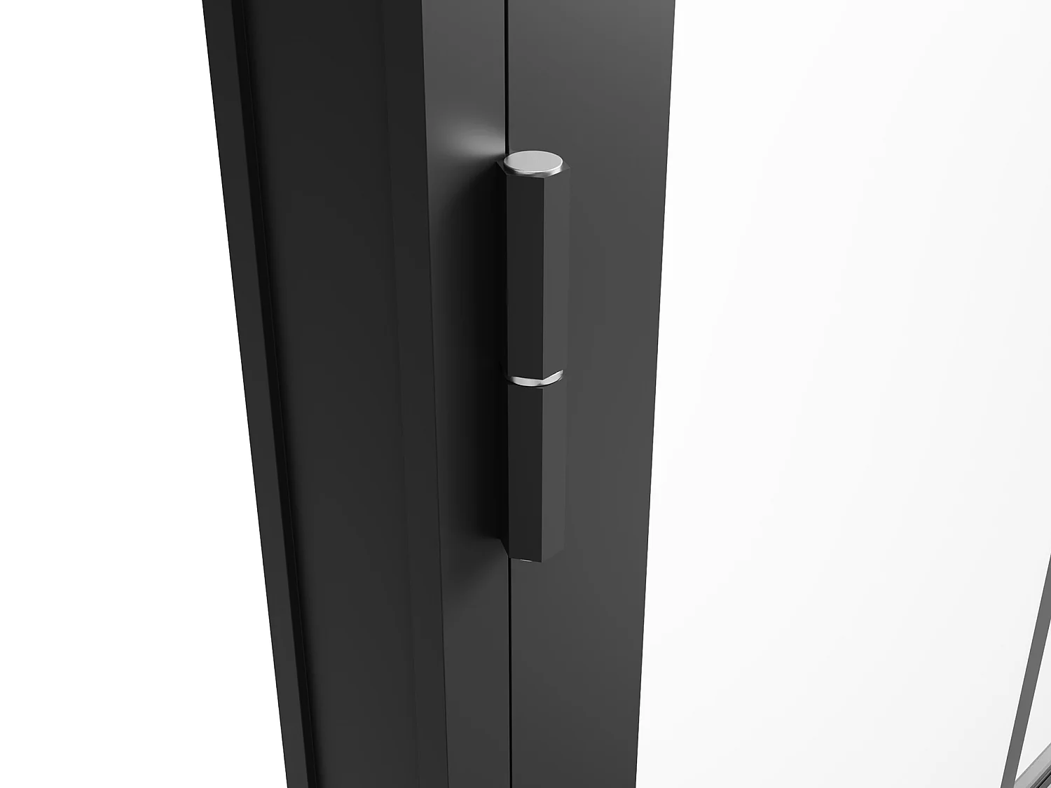 Tür-Set - wendbar - Aluminium & Sicherheitsglas - 204 x 83 cm - Schwarz - SEROTO