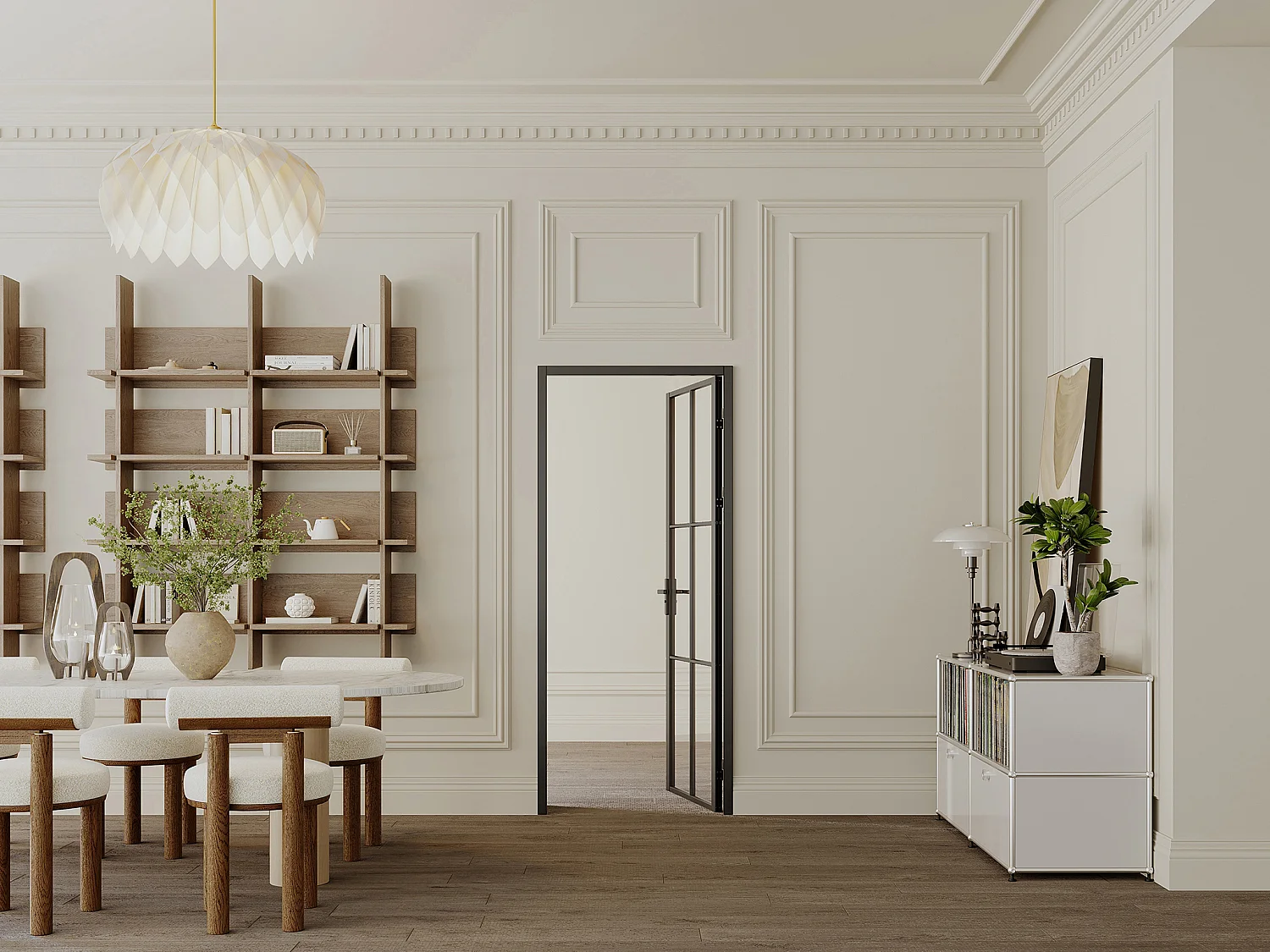 Tür-Set - wendbar - Aluminium & Sicherheitsglas - 204 x 83 cm - Schwarz - SEROTO