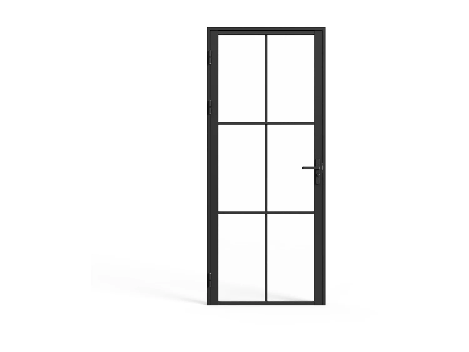 Bloc porte réversible en aluminium et verre trempé - H204 x L83 cm - Noir - SEROTO