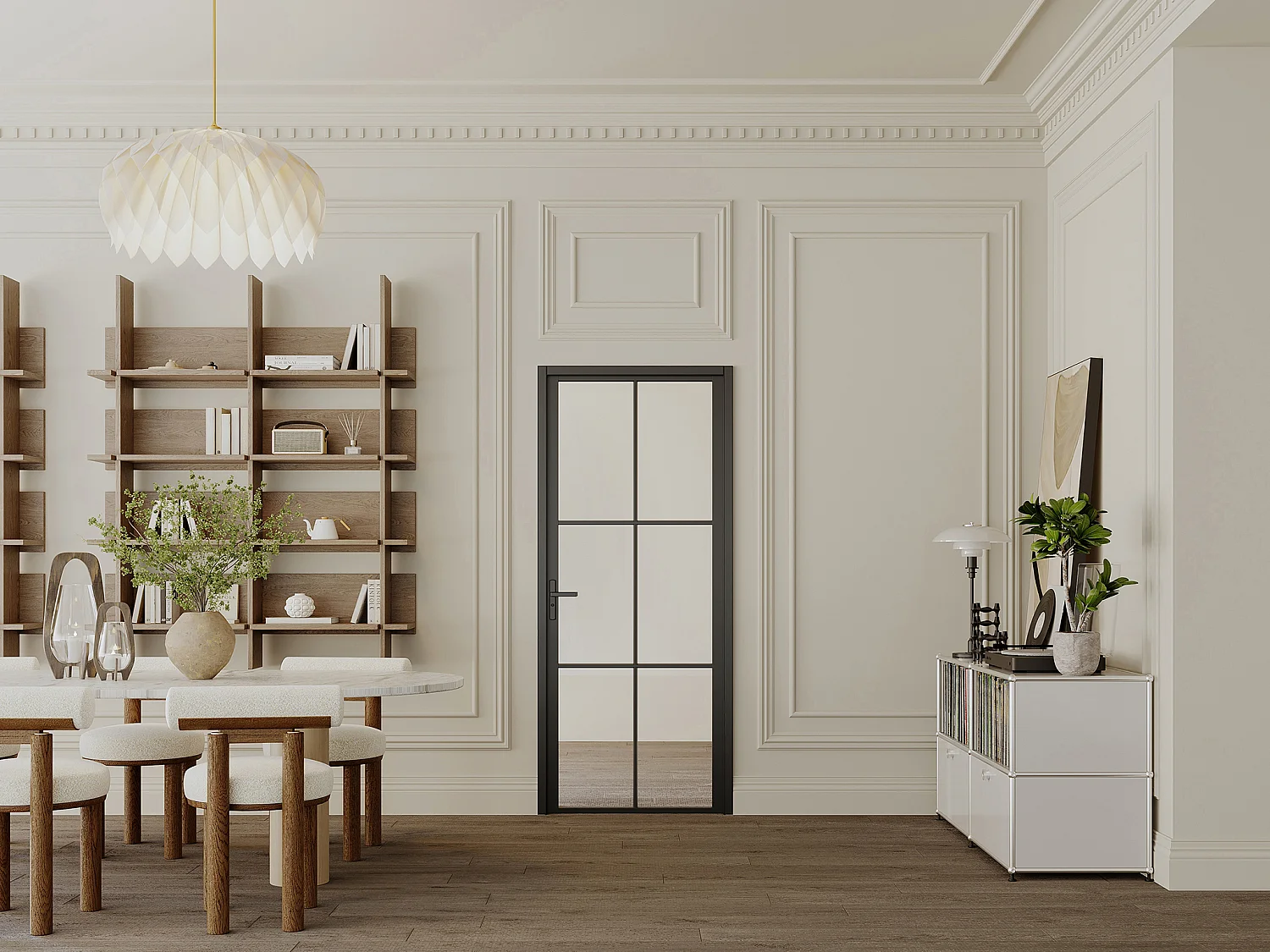 Bloc porte réversible en aluminium et verre trempé - H204 x L93 cm - Noir - SEROTO
