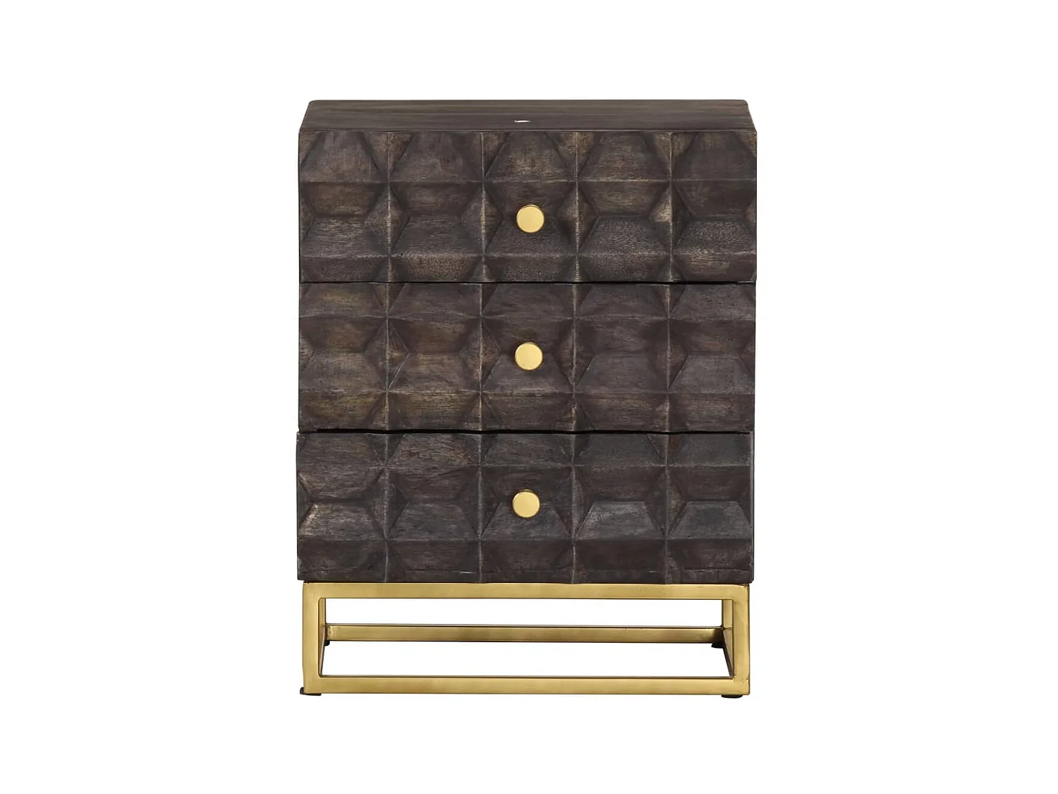 Table de chevet Noir 40x30x50 cm Bois de manguier massif