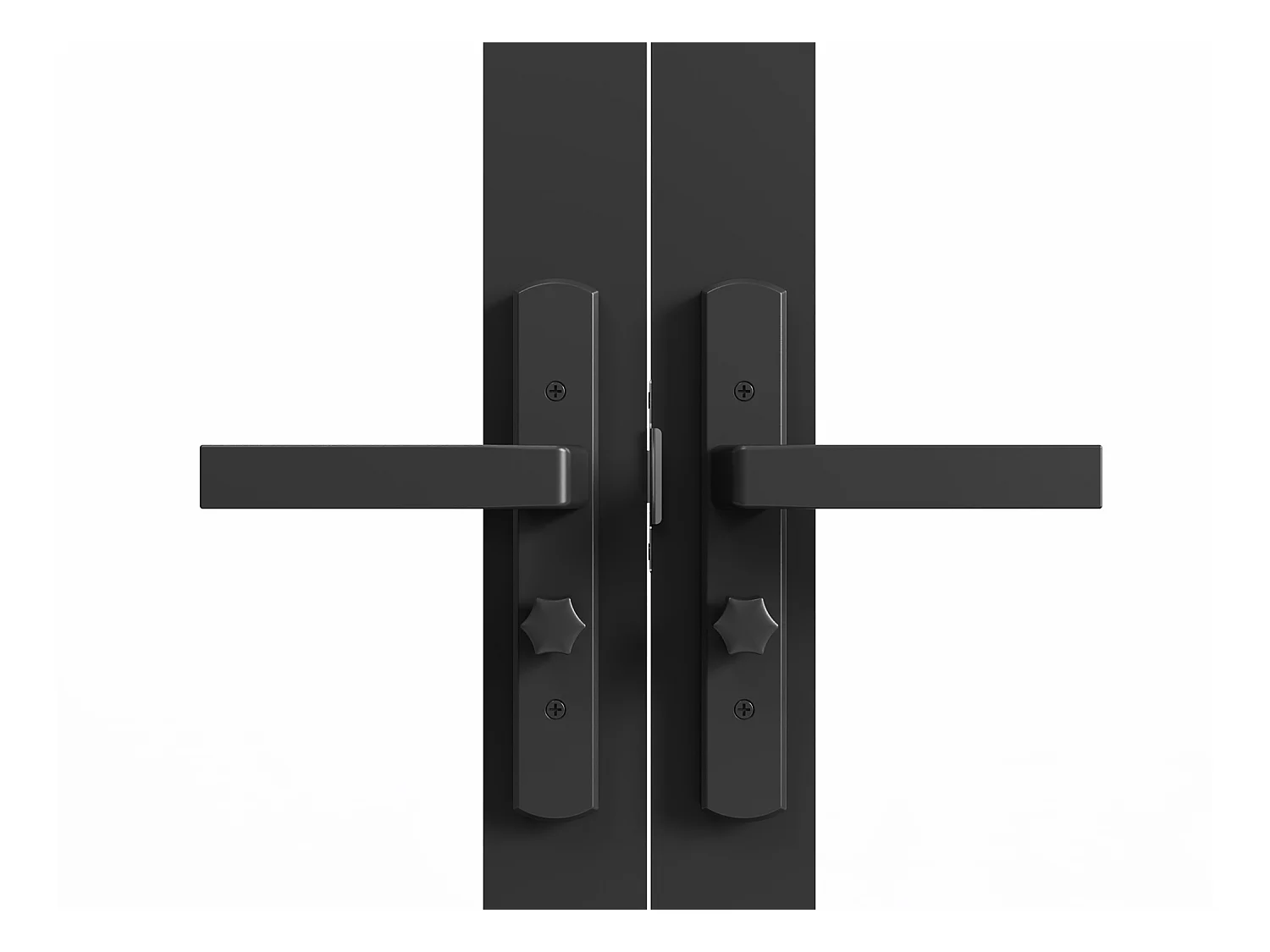 Puerta con dos hojas de aluminio y vidrio templado - Alt. 204 x Ancho 2 x 73 cm -  Negra -SEROTO