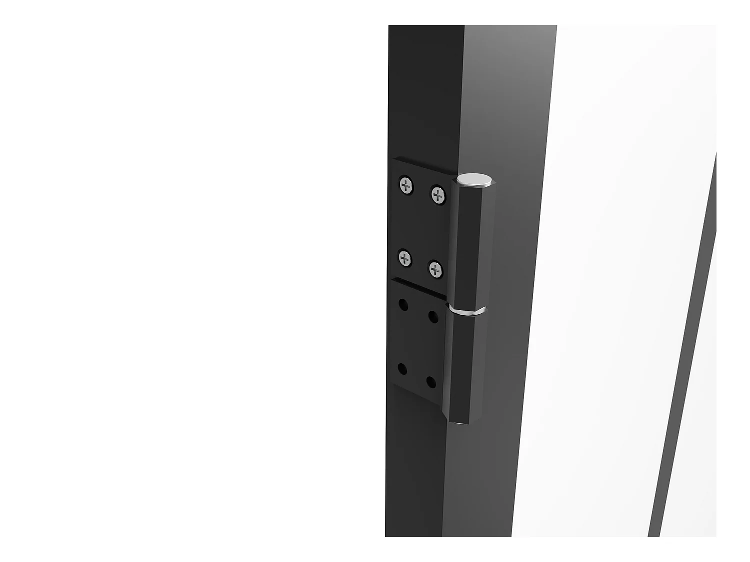 Puerta reversible de aluminio y vidrio templado estilo taller - Alt. 204 x Ancho 73 cm - Negra - ERMELO