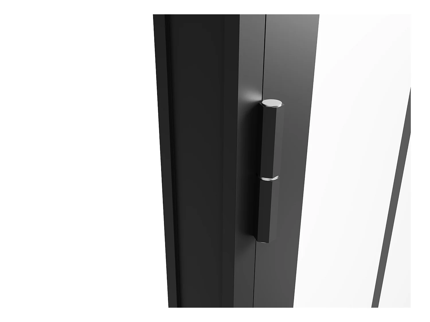 Puerta reversible de aluminio y vidrio templado estilo taller - Alt. 204 x Ancho 83 cm - Negra - ERMELO